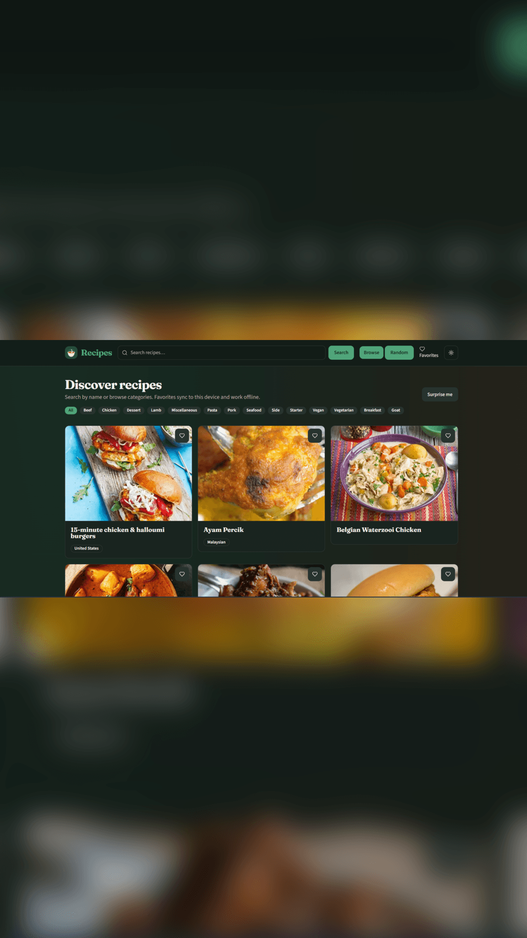 Recipes App mobile screenshot 2
